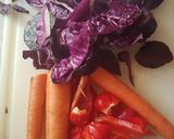 Une image de l'étape 1 de Jus détox - betterave / choux rouge / carotte / poivron et pomme.