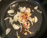 A picture of step 2 of Steamed Eggs w/ rice and shrimp.
