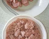 A picture of step 3 of Sausage(Smokies pizza).