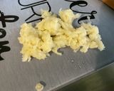 Une image de l'étape 5 de Macaronis aux oignons, ail, Boursin®️ et jambon cru.