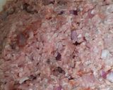 A picture of step 2 of Vickys Pork & Bacon Burgers, GF DF EF SF NF.