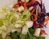 A picture of step 4 of My Peri peri maranated Chicken breast with Salad. 😀.