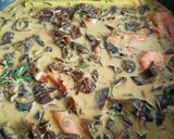 Gambar langkah 5 resipi Masak Lemak Cili Padi Tempoyak Jantung Pisang.