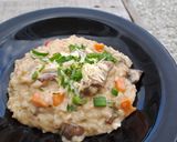 Foto del paso 5 de la receta: Risotto de hongos, vegetales y carne🥘