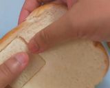 A picture of step 2 of No Cook Bread Sweet Sandwich.