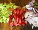 A picture of step 2 of 3 colour Veggie Raita.