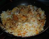 A picture of step 2 of Chicken kofta briyani.