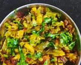 A picture of step 2 of Sam {lima beans} ke sabji.
