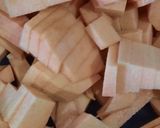 A picture of step 1 of Yam stir fry (In Malayalam…chena mezhukkupuratty).