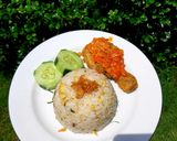 Foto langkah ke 5 dari resep Nasi Daun Jeruk Ayam Geprek.