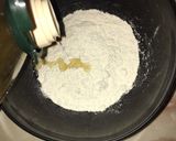 A picture of step 2 of Fateera with hotdog filling.
