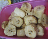 A picture of step 2 of Porriage beans with ripe plantain and titus fish.
