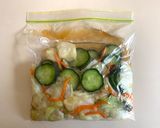 A picture of step 3 of Asazuke (Japanese Quick Pickled Vegetables).