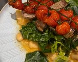 A picture of step 5 of Salt Marsh Lamb with Red Pesto Butterbeans.