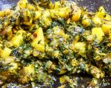 A picture of step 9 of Traditional methi bhaaji.