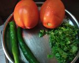 A picture of step 1 of Tomato tambli (tomato raita).