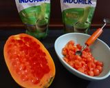 Foto langkah ke 1 dari resep Papaya Pudding with Creamy Matcha.