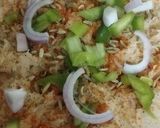 A picture of step 3 of Stuff (row mix veg with cheese) paratha.