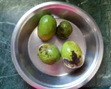 A picture of step 1 of Kachha Aam panna.