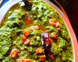 A picture of step 7 of Lasooni Palak.