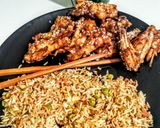A picture of step 8 of Chinese rice.