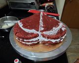 A picture of step 10 of Red Velvet Cake with Cream Cheese Yakult Frosting.