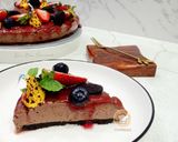 Gambar langkah 9 resipi Chocolate Cheesecake With Berries.