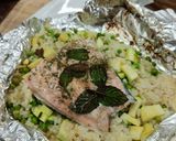 Fóliás lazac zöldséges rizzsel Air fryerben recept fázis 9 fotója