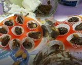 A picture of step 2 of Chocolate and Fresh Cream stuffed Dates.