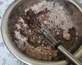 A picture of step 4 of Black forest cake stuff California crunchy walnuts cake.