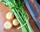 A picture of step 1 of Turnip Greens in Japanese Broth (kabu-ohitashi).