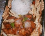 A picture of step 5 of Chicken in Mango and honey Chilli sauce.
