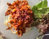 รูปขั้นตอนการทำที่ 5 ของ สปาเก็ตตี้หมูสับผัดซอสและมันฝรั่ง