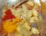 A picture of step 2 of Mooli Sabzi.
