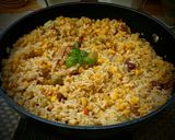 Tonhalas zõldsèges bulguros rizses olìvabogyós egytàlètel 🐟🥕🌶🌽🫘🫑🍛 recept fázis 5 fotója