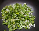 A picture of step 2 of Brussel Sprouts and Flat Beans Stir Fry.
