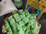 Puding Roti Tawar Pandan Kelapa