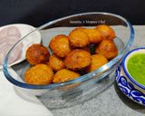A picture of step 5 of Corn fritters in appe pan.