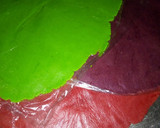 A picture of step 4 of Rainbow cookies.