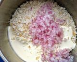 A picture of step 4 of Bread sauce with onion.