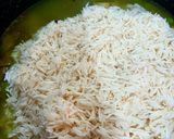 A picture of step 5 of Mutton/beef/chicken pulav😊(rice cook with mutton stock).