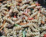 Foto del paso 4 de la receta: Salteado de pastas carne y verduras..🍆🍅🌽🍝