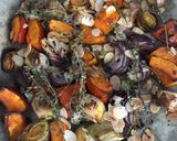 A picture of step 5 of Roast squash, leek and red onion - vegan.