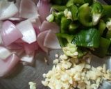 A picture of step 1 of Chilli paneer with jeera rice.