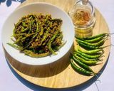 A picture of step 4 of Green chilli Pickle.