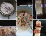 A picture of step 2 of Eggless Tutti Frutti Cake.