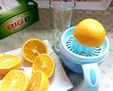 A picture of step 1 of Orange Mint Margarita.
