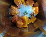 A picture of step 1 of Papaya Shake.