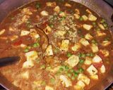 A picture of step 8 of Matar paneer and masala Puri.