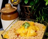 A picture of step 5 of No Bake Eggless No Gelatin No Agar agar Three Layer Mango Cheesecake.